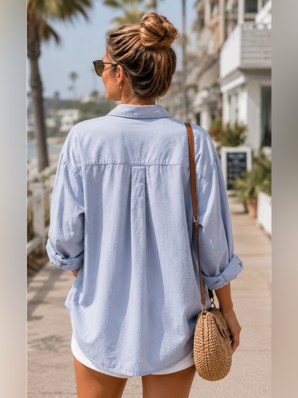 beachlunchlounge Light Blue Button Down Shirt - Picture 11 of 12